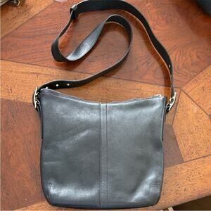 Genuine vintage COACH black leather Legacy slim hobo shoulder bag adjustable